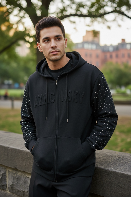 Diamond Armed AS Embossed Zip up Hoodie