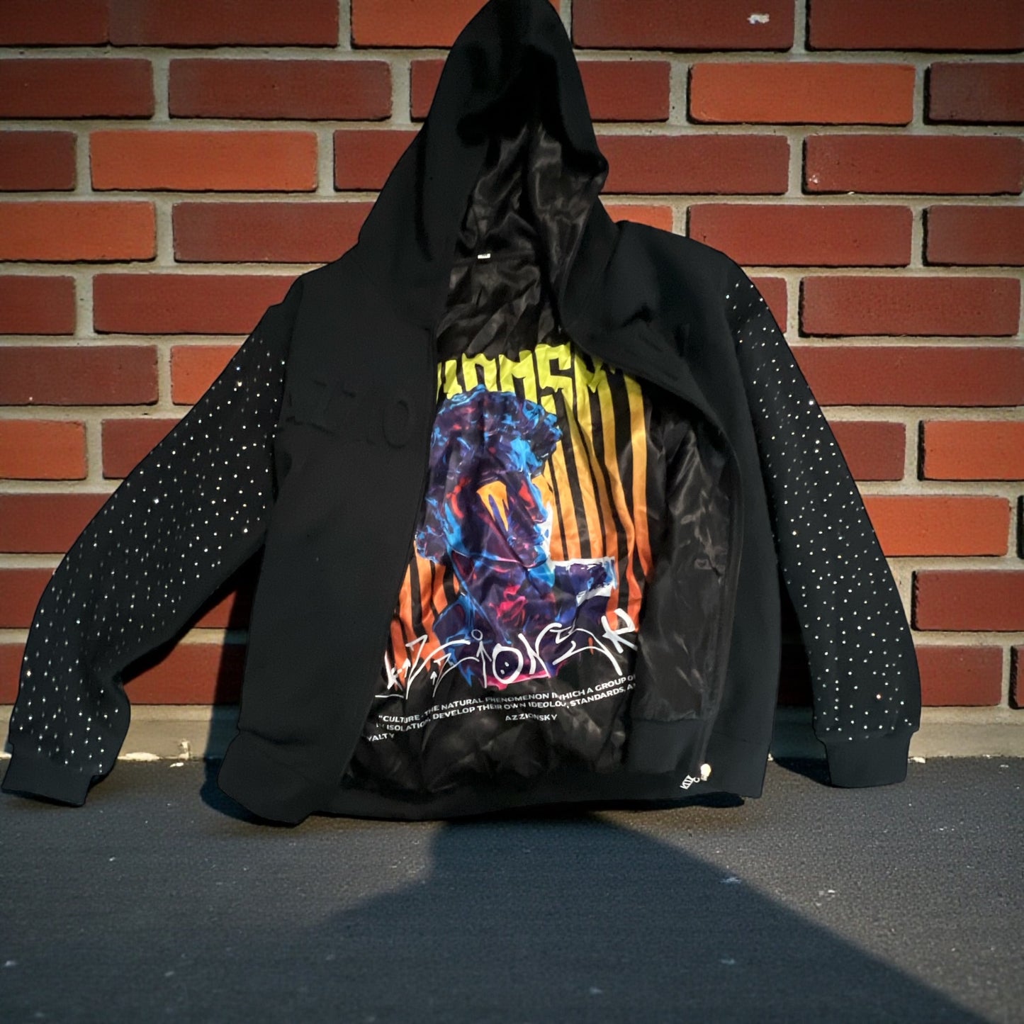 Diamond Armed AS Embossed Zip up Hoodie